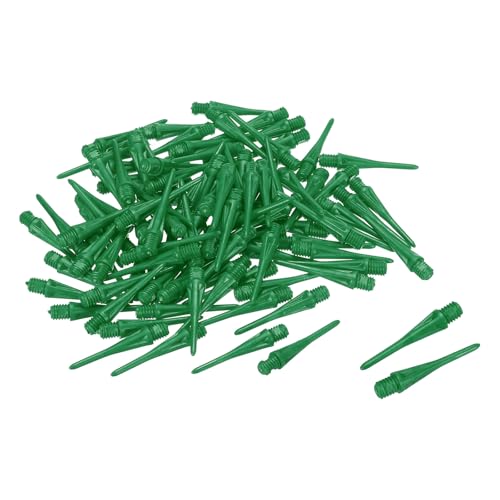 YOKIVE 30 Pcs Plastic Dart Tips, Game 2BA Thread Soft Darts Tips Replacements Plastic Tips Soft Tips| Indoor Outdoor Play (Green)