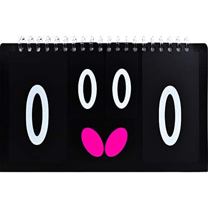 Butterfly Mini Scoreboard III – Extremely Lightweight Mini Scoreboard – Weight: 200g – Size: W22.5 x H13.8cm – Game Scoring Cards 0-5 and Scoring Cards 0-21, Black, White, and Magenta