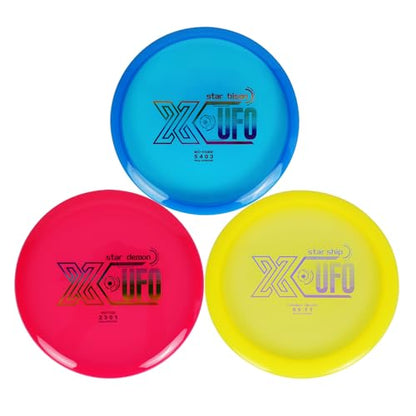 X-UFO Disc Golf Starter Set - 3 Piece Professional Disc Golf Set for Beginners, Lightweight & Portable, Putter Driver Midrange 170g-173g - color: TPU-3SETE8