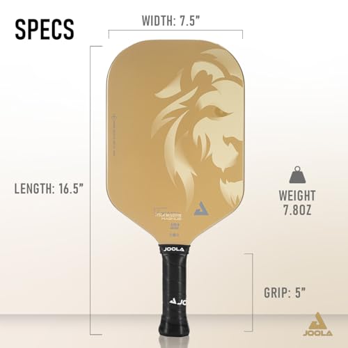 JOOLA Ben Johns Hyperion Pickleball Paddle - Select Raw Carbon Surface or Carbon Abrasion Surface for Increased Power and Spin - Elongated Grip Handle - Carbon Fiber Pickleball Paddle - USAP Approved - color: Magnus | CAS | 14mm