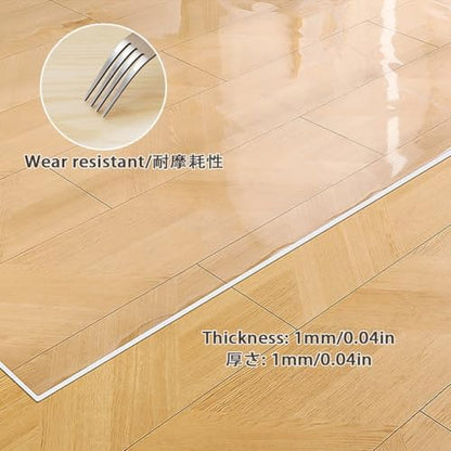 Clear PVC Mat for Desk Thickness 0.04in Home Floor Protector Mat Desk Writing Mat for Office Gaming Chairs Coffee Table Bedroom(20x20in) - size: 20x20in