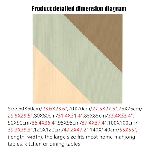 Card Gaming Mat Table Top Cover Topper Card Game Mat Square Mahjong Table Cover Mahjong Mat with Carrying Bag(Coffee,60cm/23.6in) - color: Coffee, size: 60cm/23.6in
