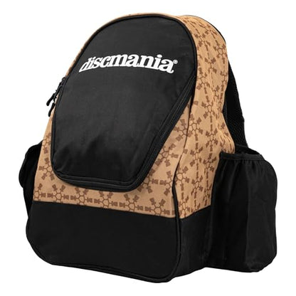 Discmania Fanatic Go Disc Golf Backpack | 18 Capacity + Top Pocket for 2 Putters | Lightweight, Durable Disc Golf Bag | Tall Side Pocket, Bottle Holder | Padded Straps & Water-Resistant Shell - color: Sand