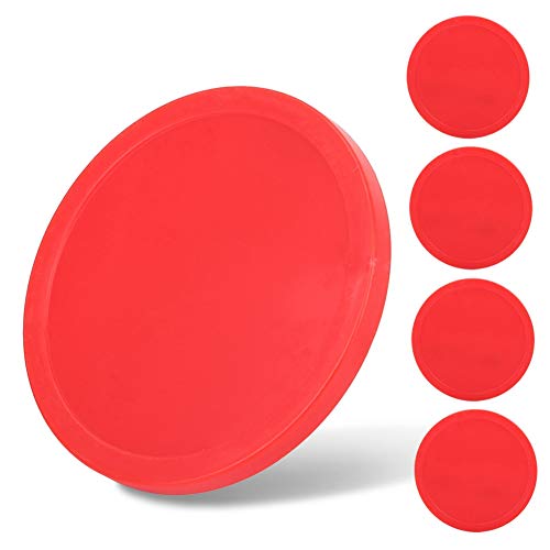 4 Pieces Plastic Air Hockey Pucks Replacement Round Pucks for Game Tables, Equipment, Accessories(（75mm）)