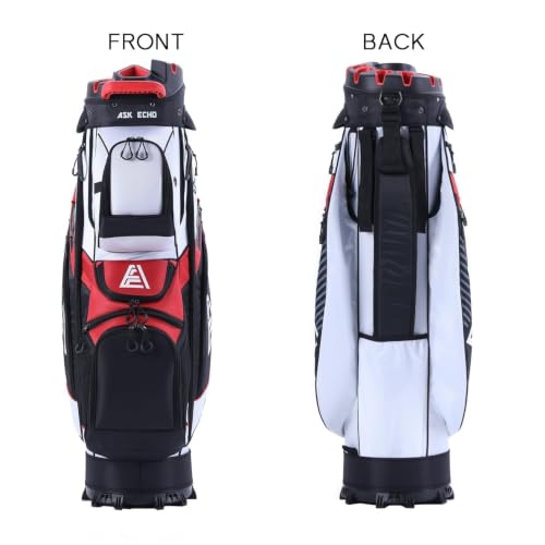 ASK ECHO T-Lock Golf Cart Bag, Quiet 14-Way Full-Length Divider - color: White