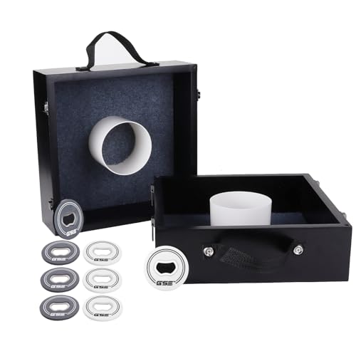 GSE Games & Sports Expert Premium Wood Washer Toss Game Set with 8 Washers with Bottle Opener for Adults and Family. Portable Lawn Game for Beach, Backyard, Pitching, Tailgating, Camping - color: Black