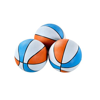 Hall of Games EZ Fold Premium Indoor Arcade Basketball Game with Steel Frame and Polycarbonate Backboard, Dual Shot Electronic Scoring with 6 Size 3 Balls Included, Perfect for Basement Game Rooms - style: Orange/White/Blue (3-Pk Balls)