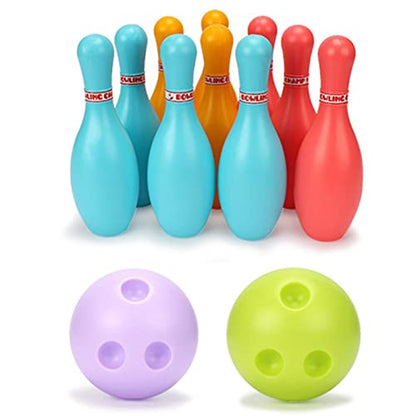 RiToEasysports Kids Bowling Set, Plastic Indoor Outdoor Game Toy for Children with 6 Pins and 2 Balls, Develops Motor Skills Hand Eye Coordination, Great Parties School Activities