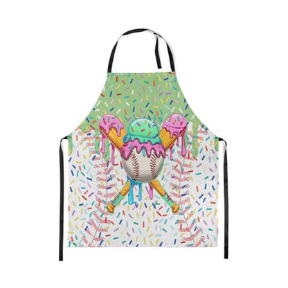 Manfei Baseball Ice Cream Kids Kitchen Apron - color: Green