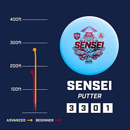 Discmania Sensei Disc Golf Putter – Disc Golf Putter Pack – Active Base Sensei Putter with Stable Disc Flight, Practice Putter Pack (Colors May Vary) (10 Pack)