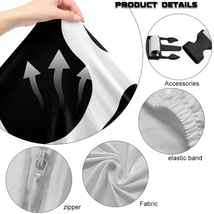 Gaming Chair Cover Stretch Washable Office Computer Desk Chairs Covers with 2 Pcs Armrest Cover, Armchair Slipcover with Zipper Gamer Room Decor, Black Cow Print White - color: Black Cow Print White