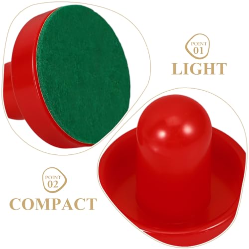 POPETPOP 1 Set Air Hockey Pushers and Pucks, Air Hockey Goal Handles Pushers, Goal Handles Paddles Replacement Accessories for Game Tables (2 Strikers, 4 Pucks)