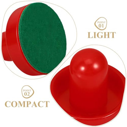 POPETPOP 1 Set Air Hockey Pushers and Pucks, Air Hockey Goal Handles Pushers, Goal Handles Paddles Replacement Accessories for Game Tables (2 Strikers, 4 Pucks)