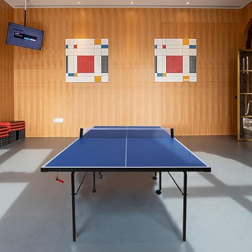 7FT Professional Indoor Outdoor Ping Pong Table Foldable with Quick Assembly- Portable Table Tennis Table Game with Net, 2 Table Tennis Paddles and 2 Balls-All Weather Aluminum Composite Surface,