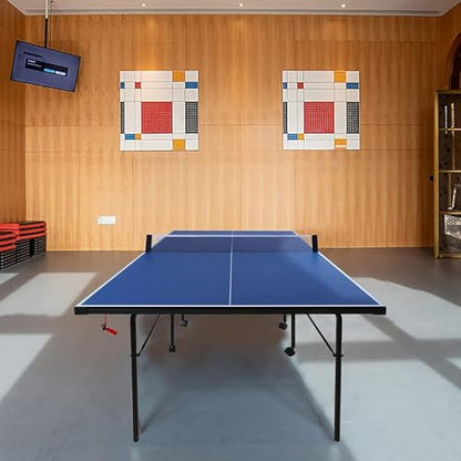 7FT Professional Indoor Outdoor Ping Pong Table Foldable with Quick Assembly- Portable Table Tennis Table Game with Net, 2 Table Tennis Paddles and 2 Balls-All Weather Aluminum Composite Surface,