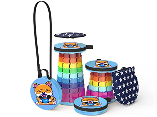 Alevmoom Folding Stool, Adjustable, Portable, Lightweight, Safety and Stability, Multi-Application - color: Puppy