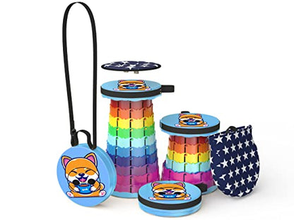 Alevmoom Folding Stool, Adjustable, Portable, Lightweight, Safety and Stability, Multi-Application - color: Puppy