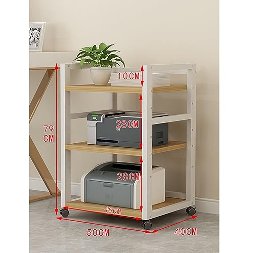 3 Tier AV Media Cabinet Stand Assembly Cabinet, Gaming TV Cabinet and Stereo Rack Audio Tower with Height Adjustable Wooden Shelf (Color : White, Size : 50x40x79cm) - color: White