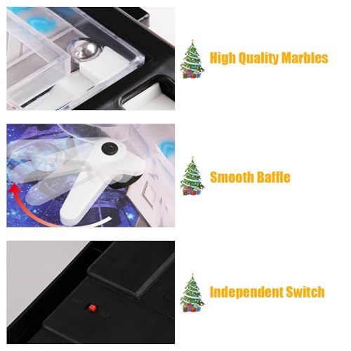 Tabletop Pinball Machine Mini Electronic Pinball Ball Shooting Game with LED Lights Sounds and Digital Scorer Retro Desktop Pinball Toy for Kids Adults
