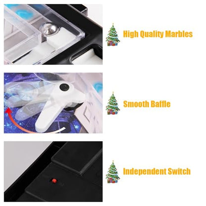 Tabletop Pinball Machine Mini Electronic Pinball Ball Shooting Game with LED Lights Sounds and Digital Scorer Retro Desktop Pinball Toy for Kids Adults