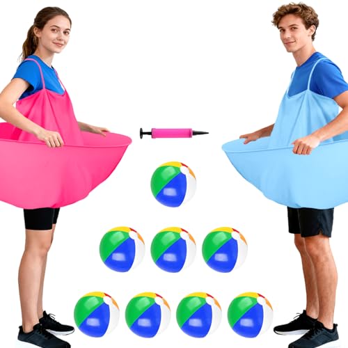 Granny Pants Yard Game Granny Pants Game with Strap Giant Yard Pant Toss Game Outdoor Party Game Granny Pants Outdoor Game with Bouncy Balls and Pump for Family Reunion Day Backyard Gatherings - color: Baby Blue Fuchsia