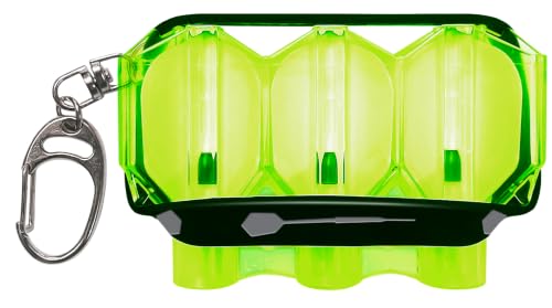 L-style Krystal Flight Case – Hard Shell Case for Dart Flights – Holds 1 Set of 3 Flights - color: Neon Yellow