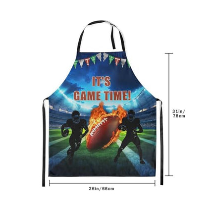 Manfei Baseball Kids Kitchen Apron - color: Blue Green