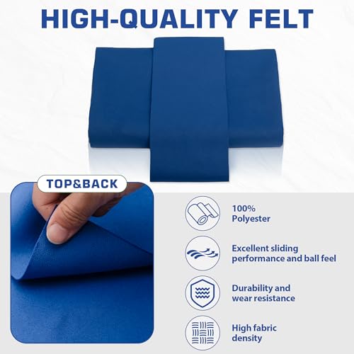 Pool Table Felt Replacement Kits for Billiard Cloth with Staple Remover and 6 Pcs Cloth Strips - color: Blue, size: 8FT