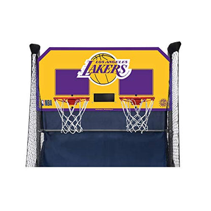 Pop-A-Shot - Home Dual Shot Arcade Basketball Game with NBA Graphics l Sensor Scoring l 16 Game Modes l 7 Balls l Foldable Storage l for All NBA Fans - style: Los Angeles Lakers