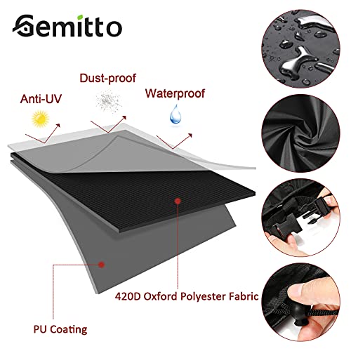 GEMITTO 7/8/9 ft Pool Table Cover, Waterproof Billiard Cover Polyester Fabric for Snooker Billiard Table (102x53x32in) Black