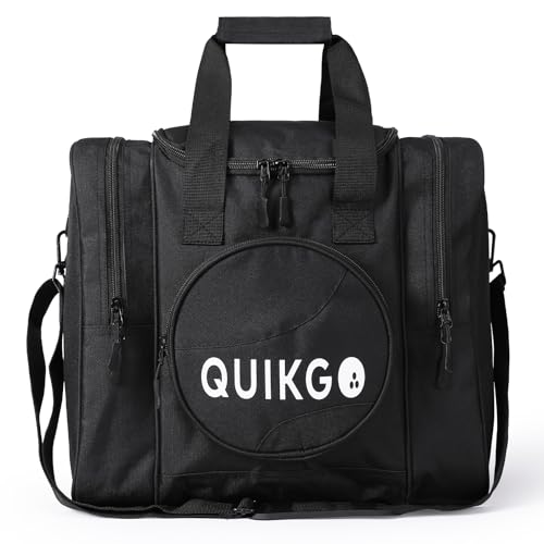 Bowling Ball Bag for Single Ball, Tote Bowling Bag with Padded Ball Holder - color: Black