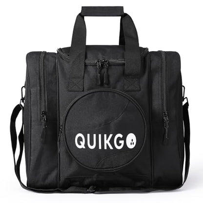 Bowling Ball Bag for Single Ball, Tote Bowling Bag with Padded Ball Holder - color: Black