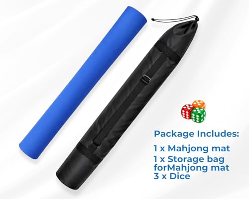 31.5in Mahjong Table Mat with Carrying Bag, Foldable Non Slip and Noise Reduction Rubber Gaming Mat, Board Game Mat for Mahjong, Poker, Card Games