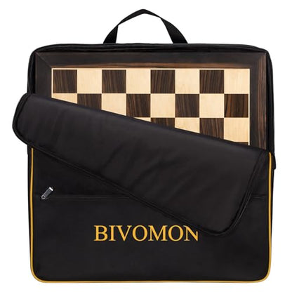 BIVOMON 21.25’’ Wooden Chess Board Professional Tournament Chess Board with 2.2" Squares Large Chess Family Outdoor Board Games (Chess Boards Only)