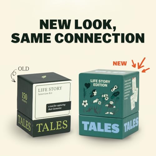 TALES 150 Life Story Interview Kit, Conversation Cards, for Grandparents, Parents, Families, Adults, Game Night, Road Trips, Dinner Table, Getting to Know You (New Edition) - color: Life Story Modern