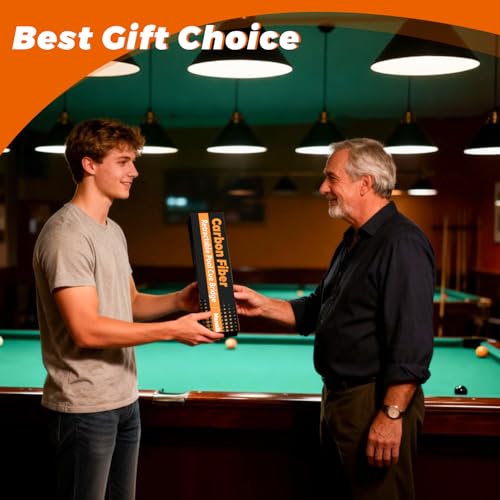 Carbon Fiber Lightweight Pool Bridge Stick, Removable Metal Heads | Made of 100% carbon fiber, sturdy & solid, easy to assemble, stretches from 17"to 55.5", compact storage bag for portability