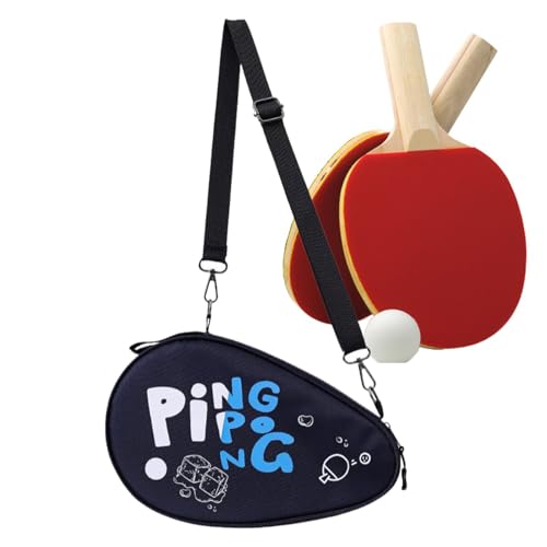 Table Tennis Paddle Cover | Waterproof Hard Storage Case,Adjustable Strap Table Tennis Bat Protector with Ball Compartment - for Equipment Accessories Gym Sports Athlete Men Women Travel