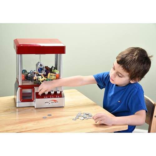 Etna Electronic Mini Claw Machine for Kids, Mini Candy Prize Dispenser Arcade Game with Sound, 30 Tokens, 10" x 7.90" x 13.5"