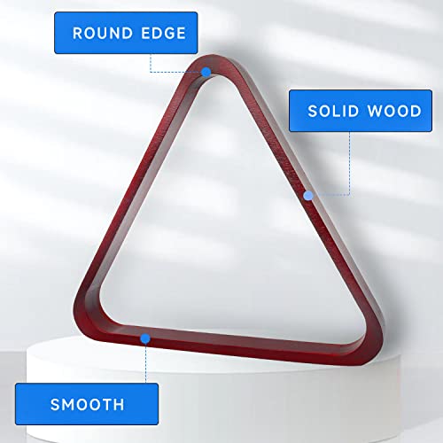 GSE Games & Sports Expert Solid Wood Billiard 8-Ball Triangle / 9-Ball Diamond Pool Ball Racks for 2-1/4" Pool Balls, Pool Table Accessories - color: Mahogany, style: 8-Ball Triangle Rack