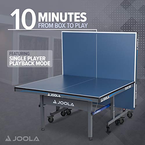 JOOLA Tour Indoor Ping Pong Table with Quick Clamp Table Tennis Net - 10 Minute Assembly - Foldable Indoor Surface with Single Player Playback Mode - Competition Grade MDF Top - Tournament Quality - size: Tour 2500