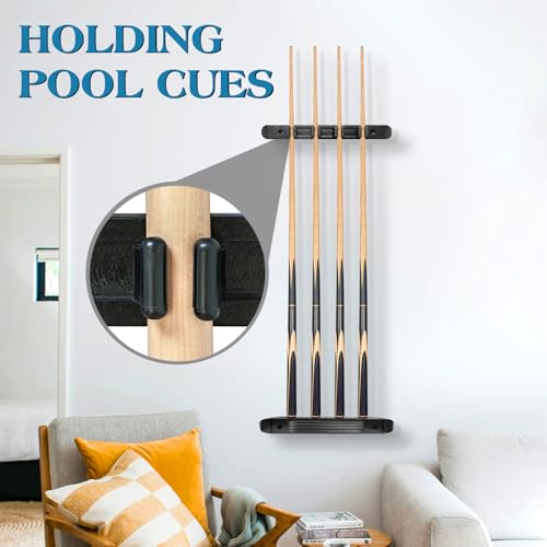 30 Pieces Pool Cue Holder Clips with Screws, Wall Mounted Fishing Rod Clips, Multi-Functional Storage Clamps Rack for Billiards Cue, Snooker Cue, and Fishing Pole