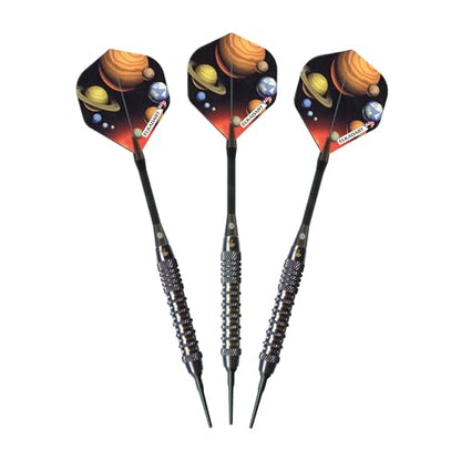 Elkadart Orbital Soft Tip Darts with Storage/Travel Case - style: Knurled Ringed Barrel (18 Grams)