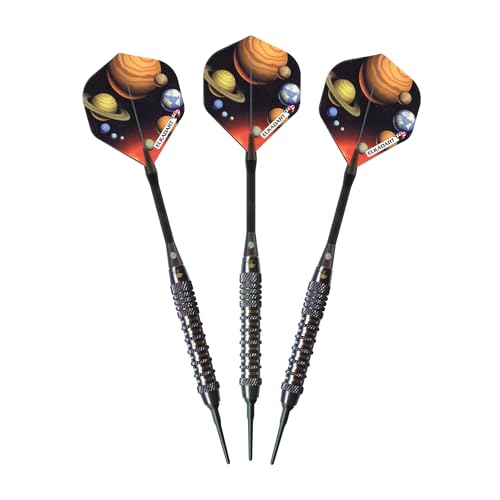 Elkadart Orbital Soft Tip Darts with Storage/Travel Case - style: Knurled Ringed Barrel (18 Grams)
