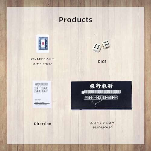 drizzle Numbered Travel Mahjong Mini Set 20mm with Instructions - Portable 146 Tiles for Beginners with 4PCS Racks 2 Pounds Chinese Mah-Jong Game 麻将 - size: Numbered
