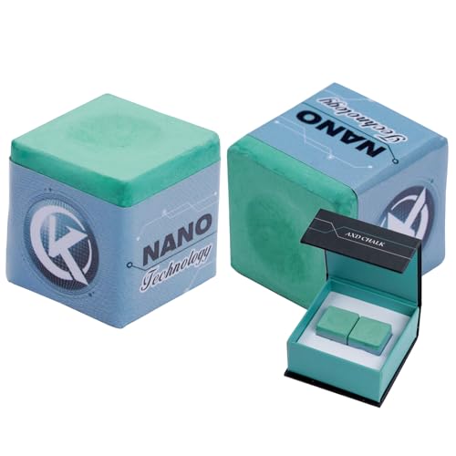 KONLLEN Magnetic Pool Chalk Holder and Nano Cue Chalk Set, Low-Dust Billiard Chalk Combo with Quick One-Hand Access for Better Grip and Control - color: Green-2 piece