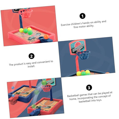 2 Sets Mini Basketball Game Desktop Basketball with Red Blue Hoops Educational Sports Game for Hand-Eye Coordination and Creative Play Fun Indoor Tabletop Activity