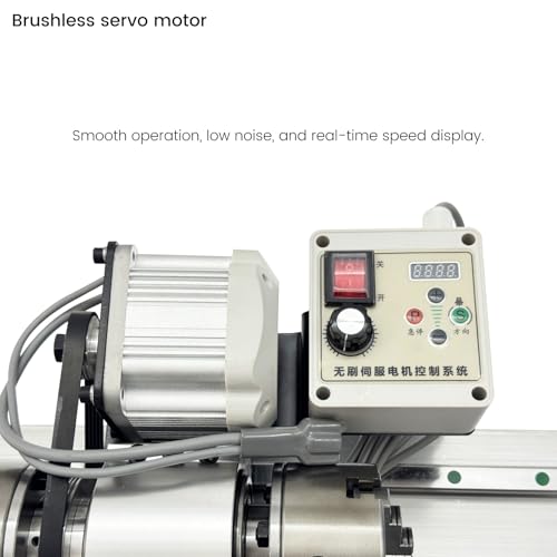 110V Pool Cue Repair Lathe 550W Brushless, 200-6500RPM Variable Speed, 1.3" Spindle Hole MT2 Taper, Double Track Chuck for Billiard Cue Tip Replacement & Slender Workpiece Processing