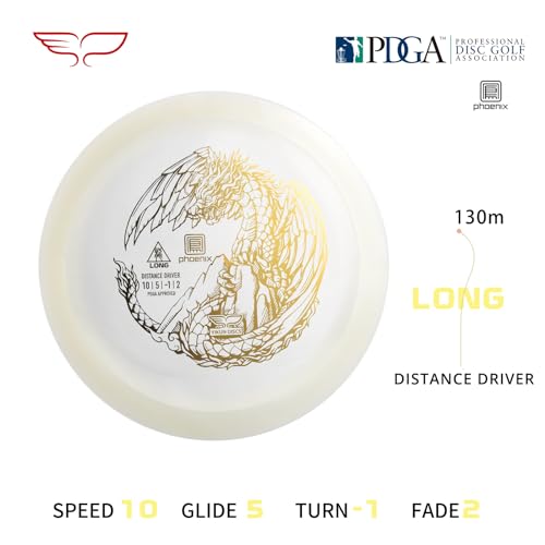 yikundiscs Yikun Professional Disc Golf Fairway Driver|Distance Driver|165-175g| Perfect for Outdoor Games and Competition[Dics Shade Color May Vary] - color: White-gold