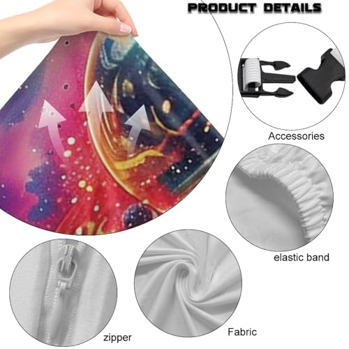Cosmos Computer Gaming Chair Cover 4 Piece Stretchable Elastic Fit Cat Scratch Proof Gaming Chair Seat Cover Non Slip Breathable Washable Slipcover with Armrest Protection for Game Room - color: Colorful Cosmos