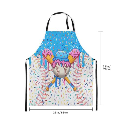 Manfei Baseball Ice Cream Kids Kitchen Apron - color: Blue